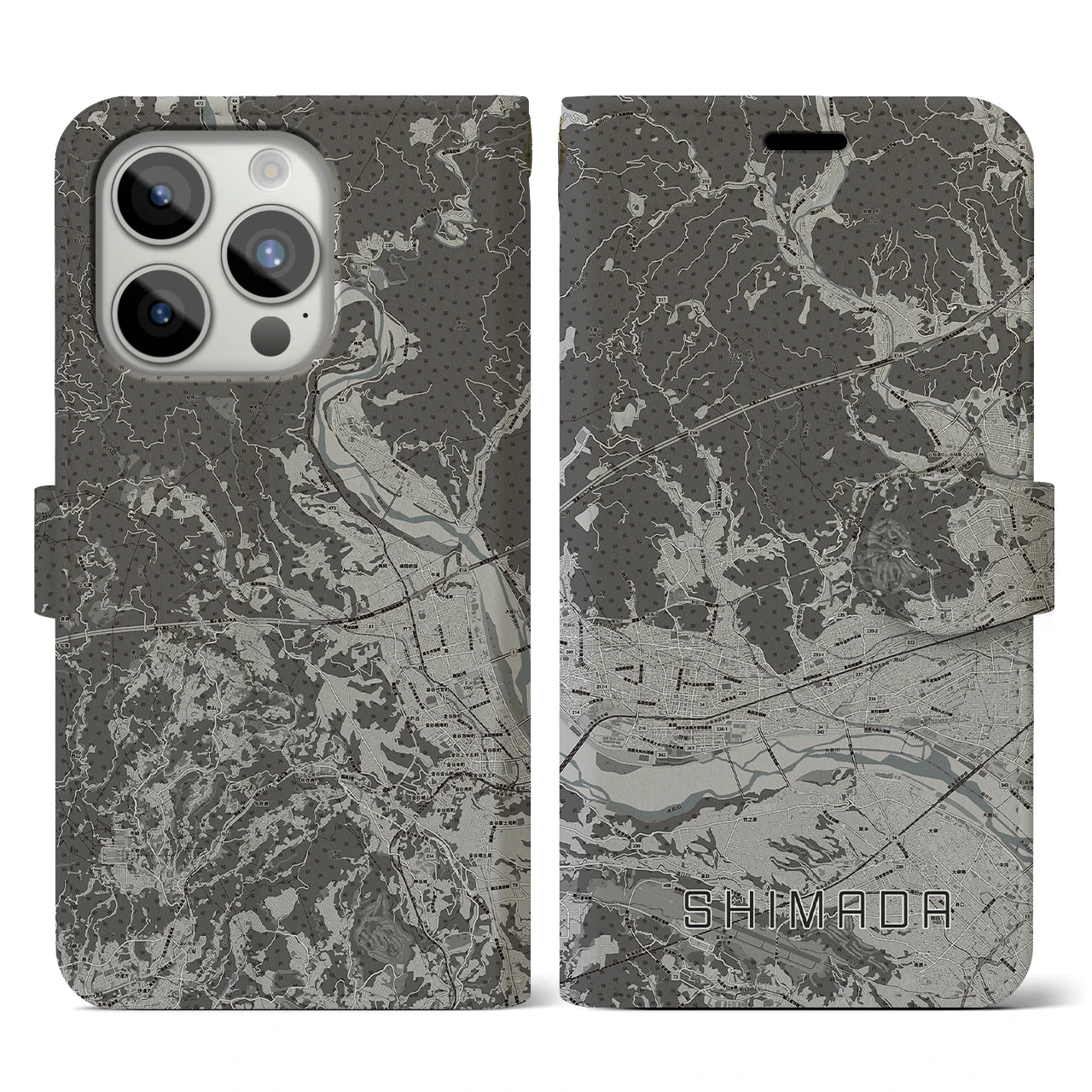 【島田(静岡県)】地図柄iPhoneケース(手帳タイプ)