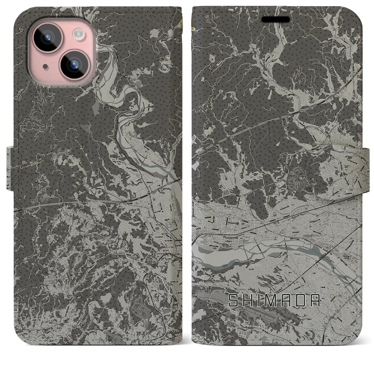 【島田(静岡県)】地図柄iPhoneケース(手帳タイプ)