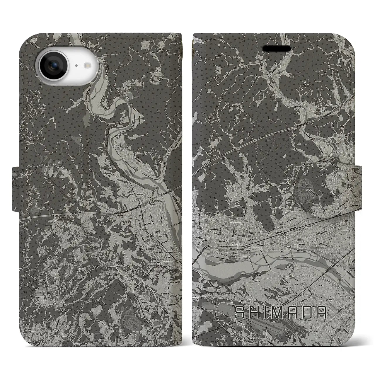 【島田(静岡県)】地図柄iPhoneケース(手帳タイプ)