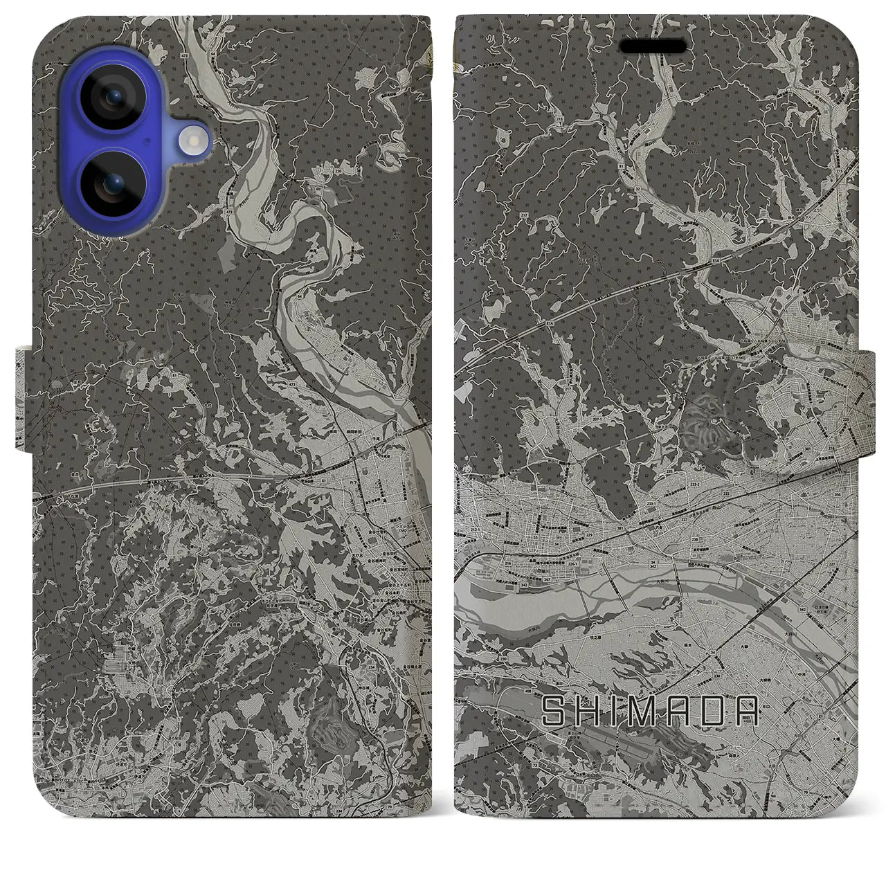 【島田(静岡県)】地図柄iPhoneケース(手帳タイプ)