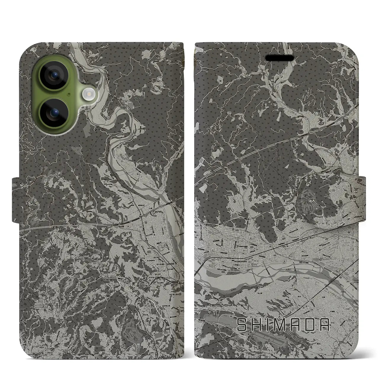 【島田(静岡県)】地図柄iPhoneケース(手帳タイプ)