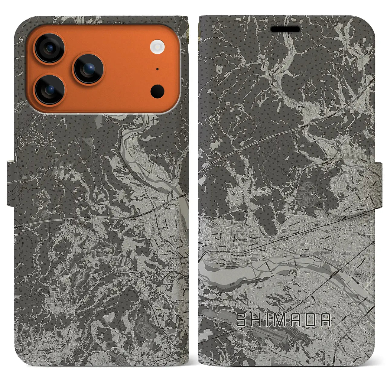 【島田(静岡県)】地図柄iPhoneケース(手帳タイプ)