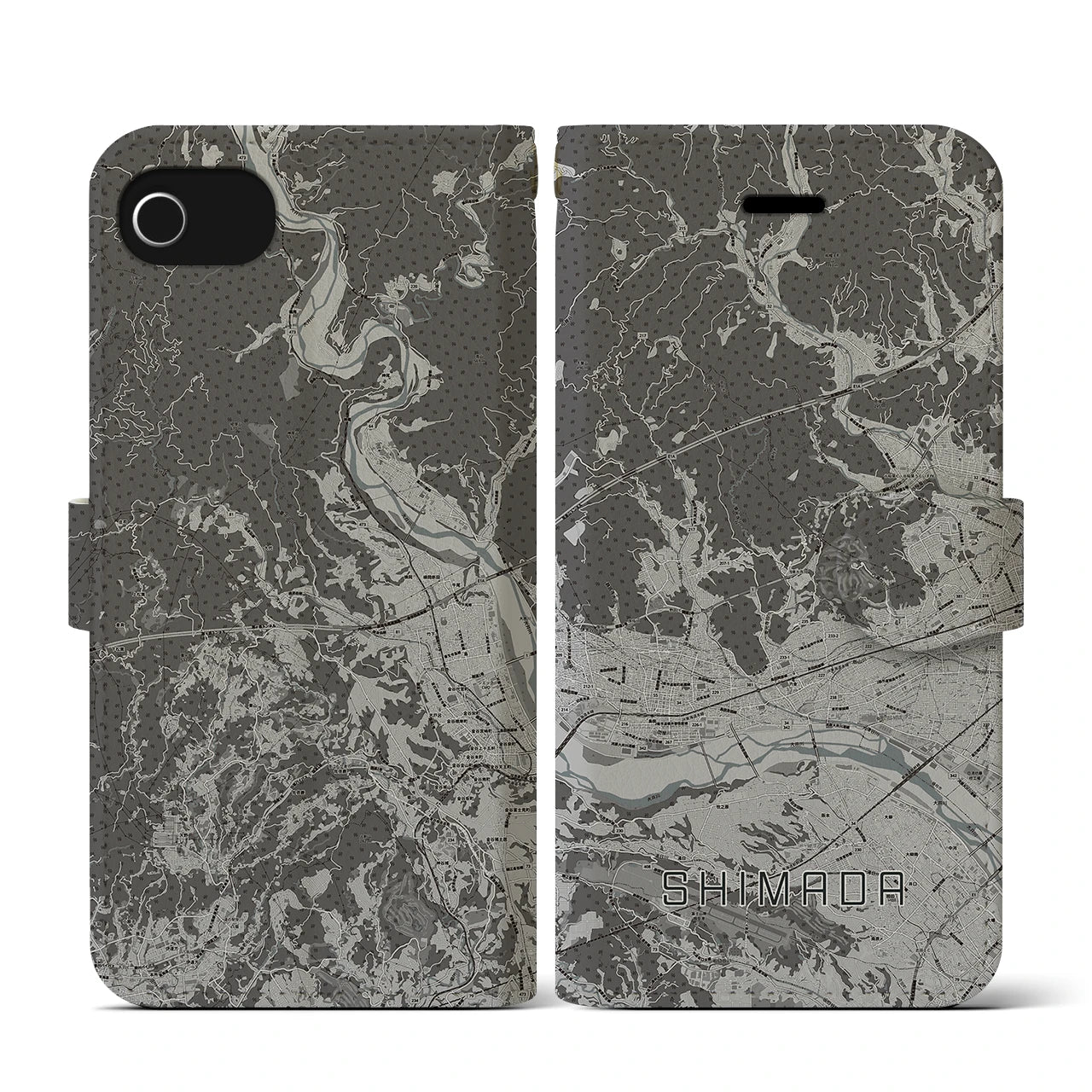 【島田(静岡県)】地図柄iPhoneケース(手帳タイプ)