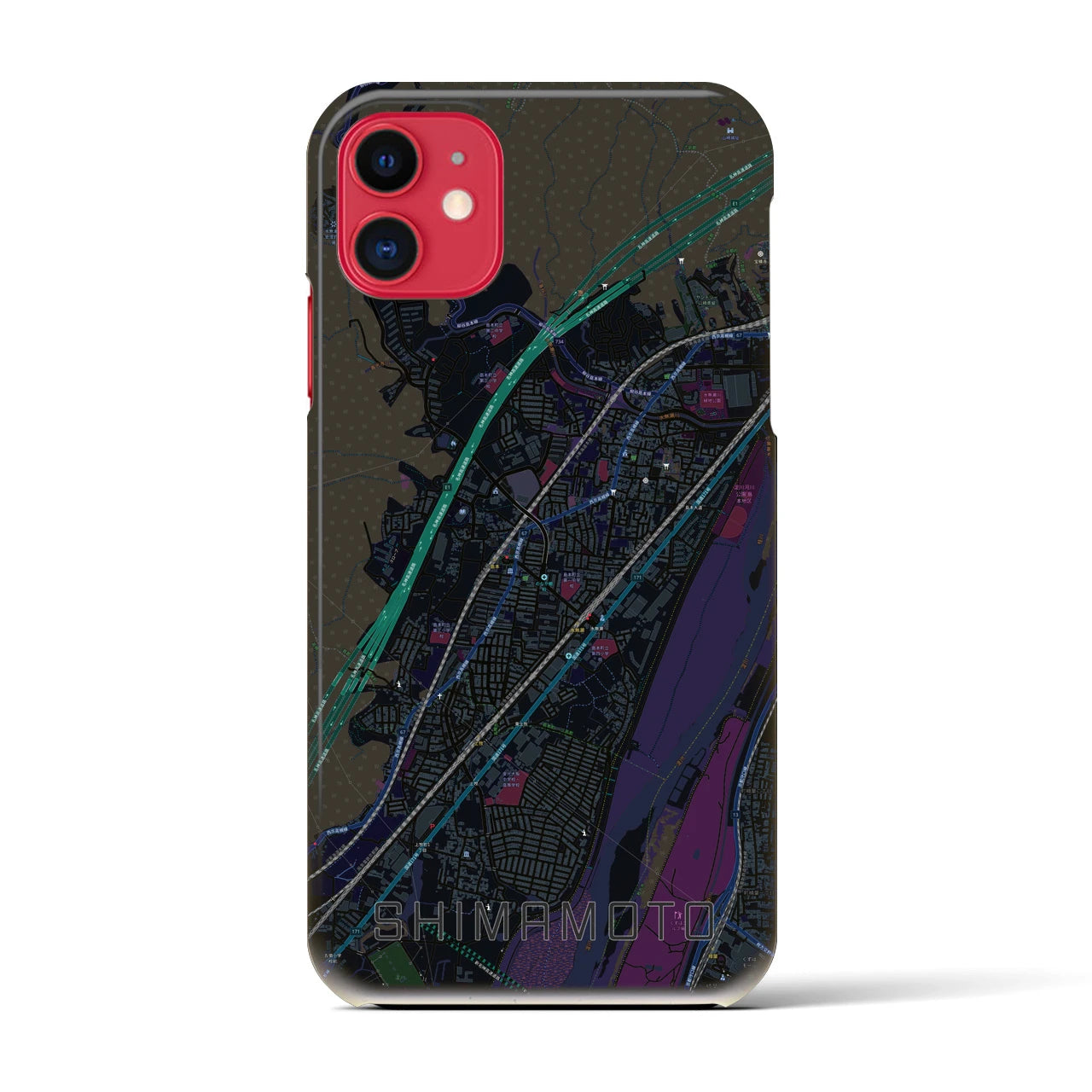 【島本(大阪府)】地図柄iPhoneケース(バックカバータイプ)