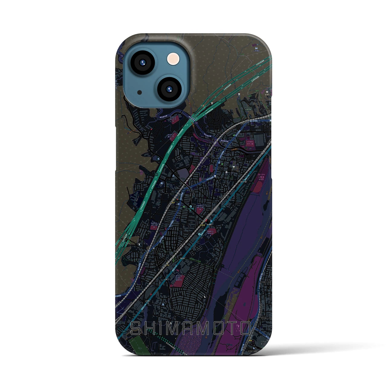 【島本(大阪府)】地図柄iPhoneケース(バックカバータイプ)