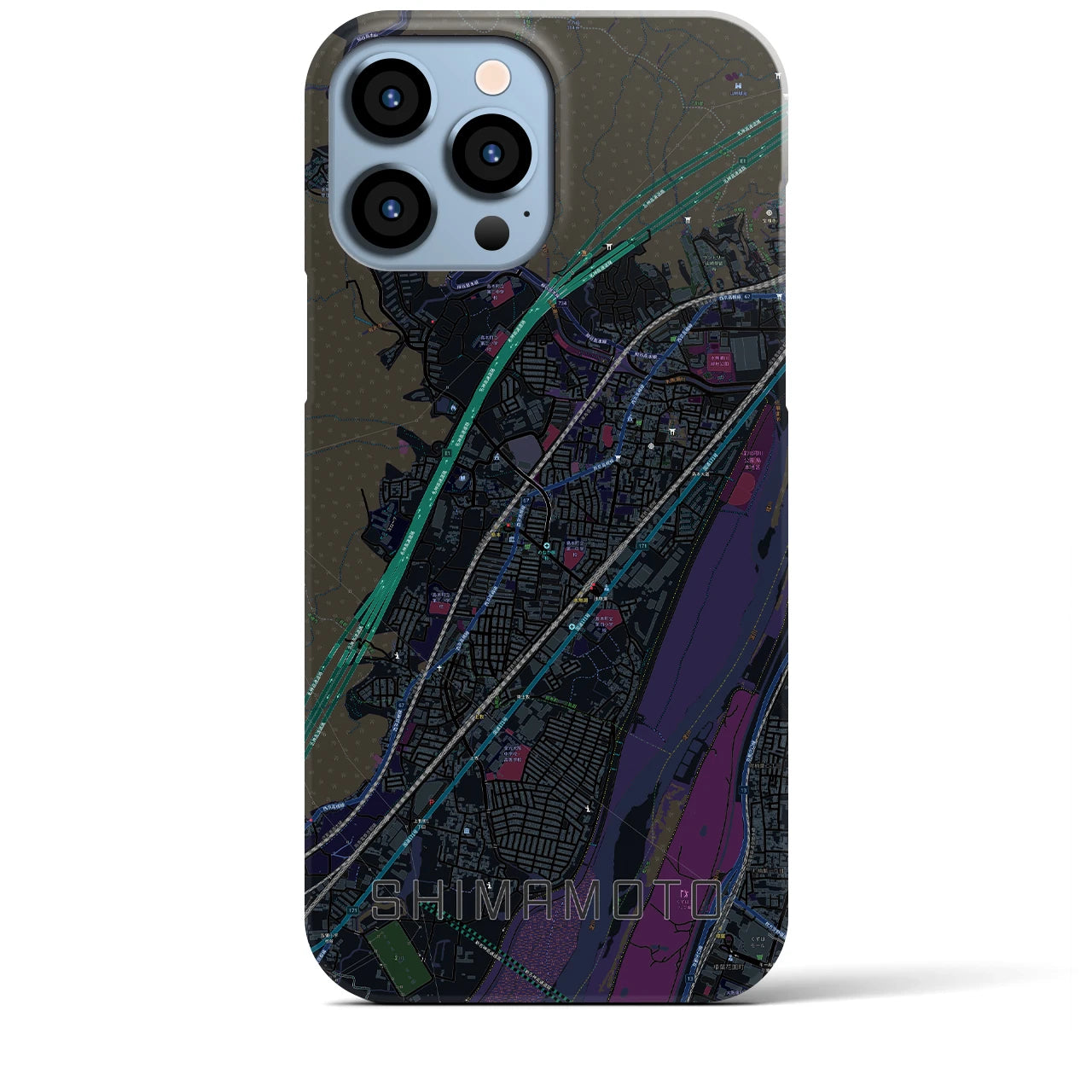 【島本(大阪府)】地図柄iPhoneケース(バックカバータイプ)