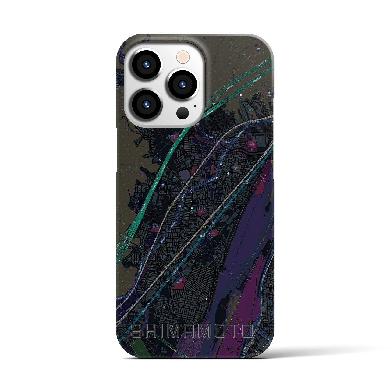 【島本(大阪府)】地図柄iPhoneケース(バックカバータイプ)