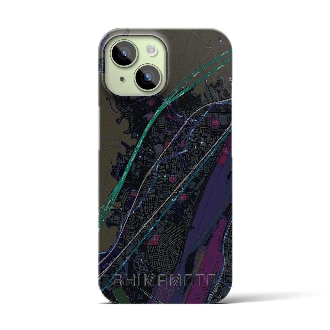 【島本(大阪府)】地図柄iPhoneケース(バックカバータイプ)