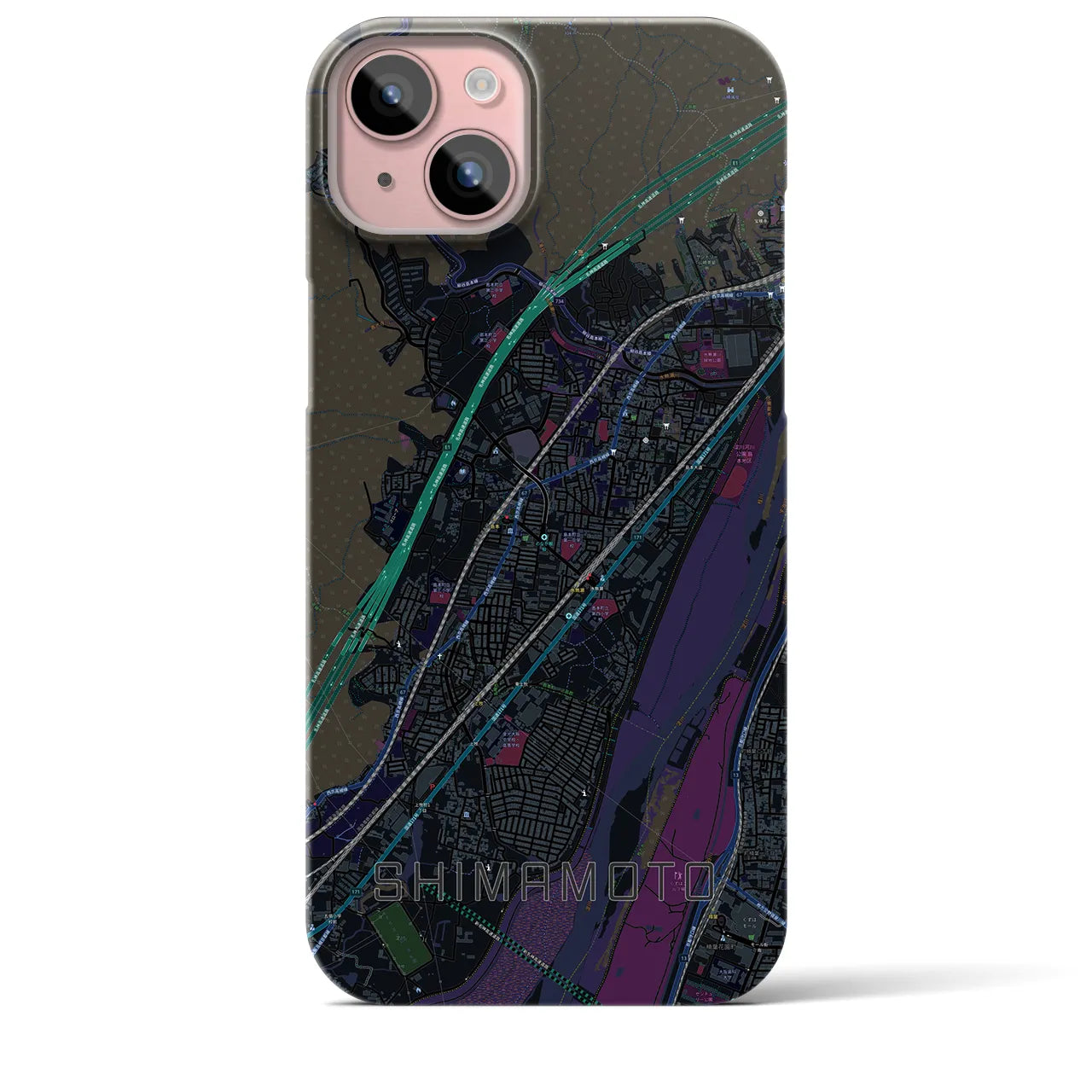 【島本(大阪府)】地図柄iPhoneケース(バックカバータイプ)