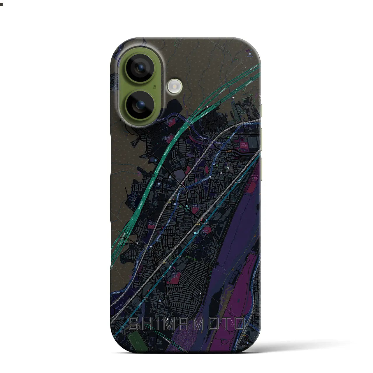 【島本(大阪府)】地図柄iPhoneケース(バックカバータイプ)