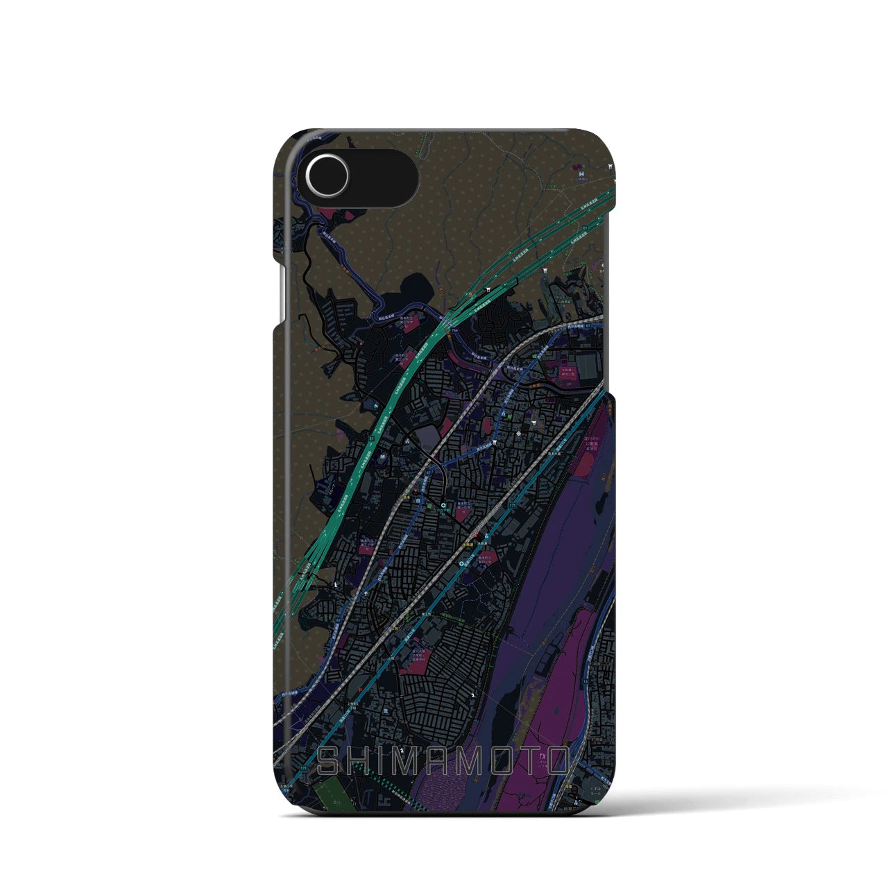 【島本(大阪府)】地図柄iPhoneケース(バックカバータイプ)