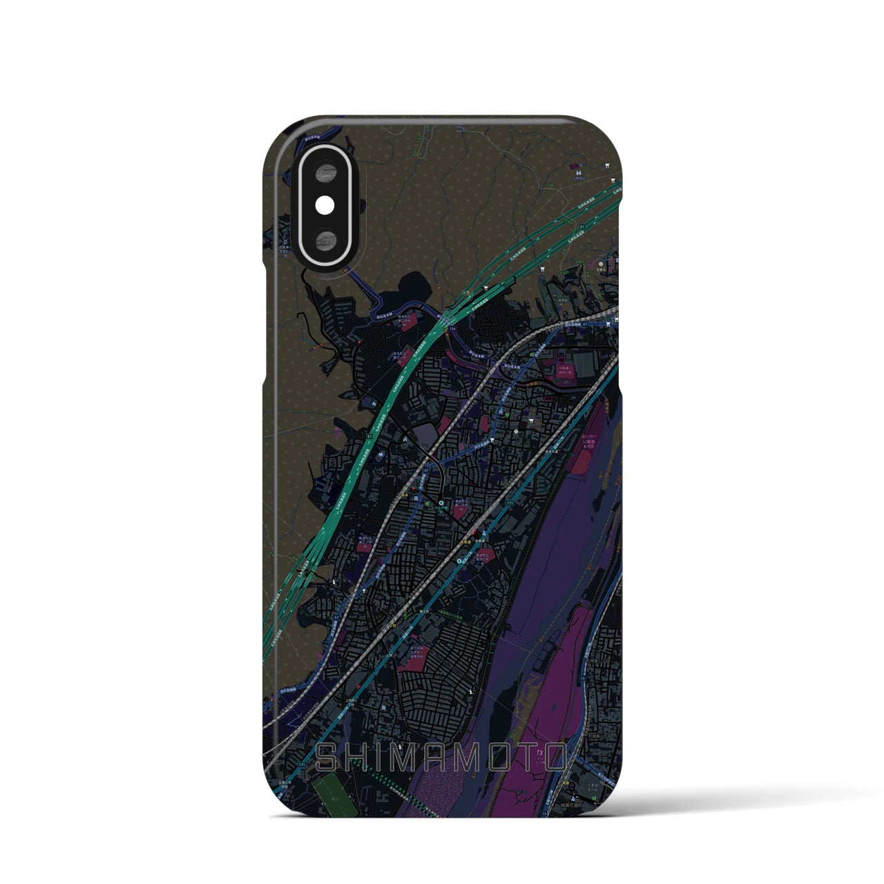 【島本(大阪府)】地図柄iPhoneケース(バックカバータイプ)