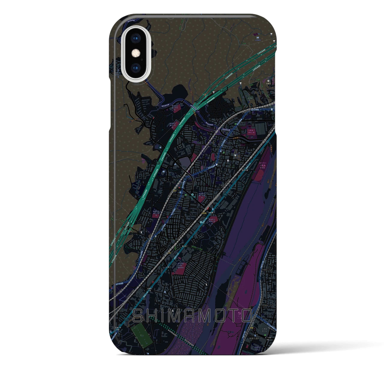 【島本(大阪府)】地図柄iPhoneケース(バックカバータイプ)