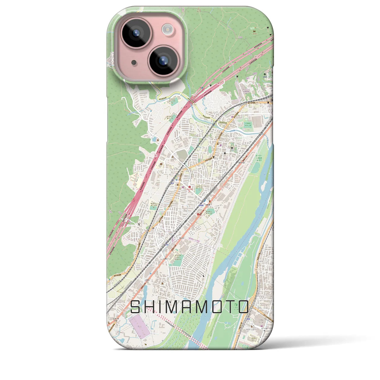 【島本(大阪府)】地図柄iPhoneケース(バックカバータイプ)