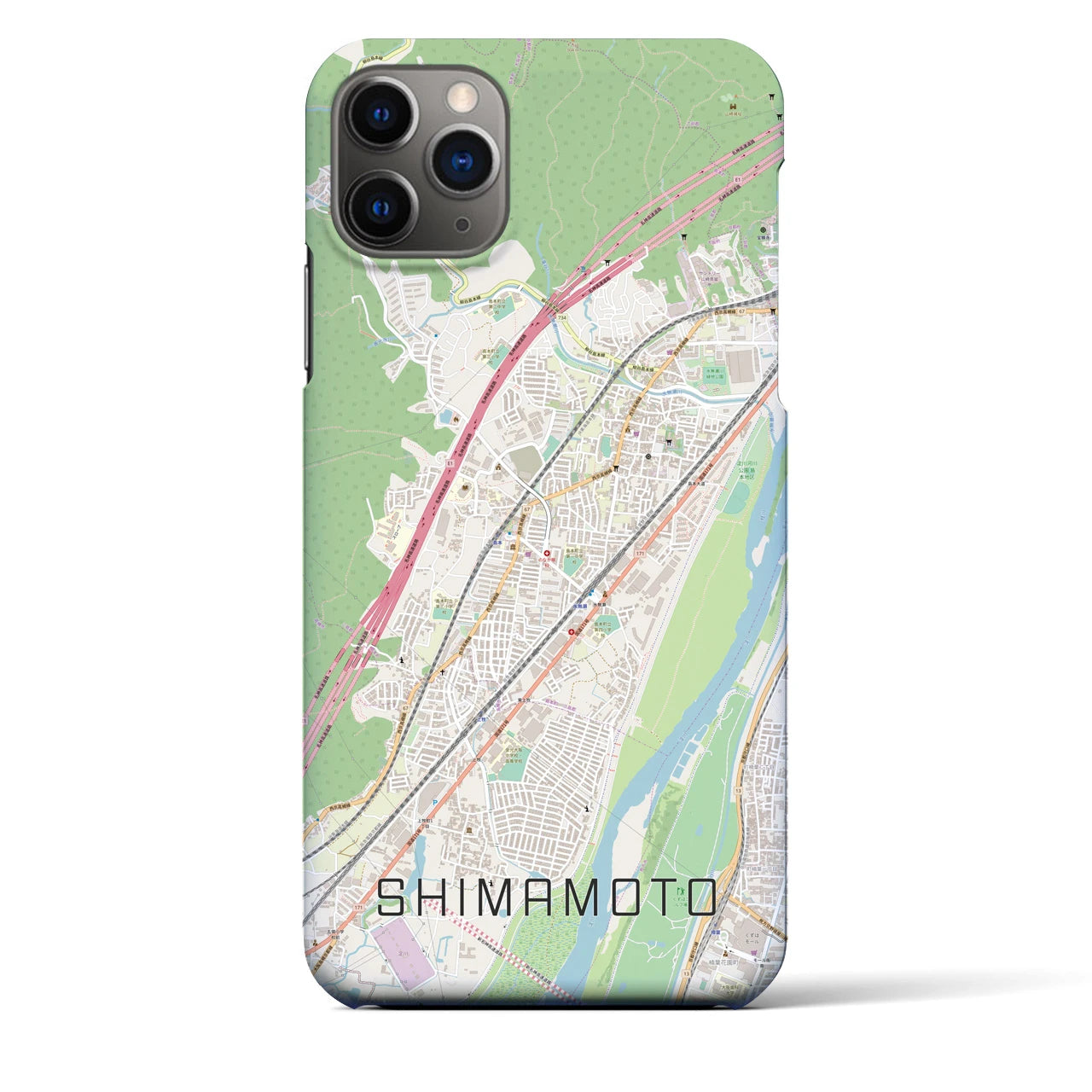 【島本(大阪府)】地図柄iPhoneケース(バックカバータイプ)