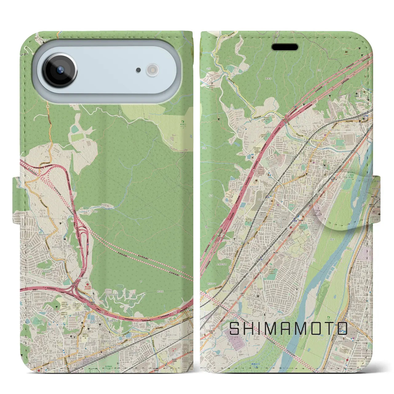 【島本(大阪府)】地図柄iPhoneケース(手帳タイプ)