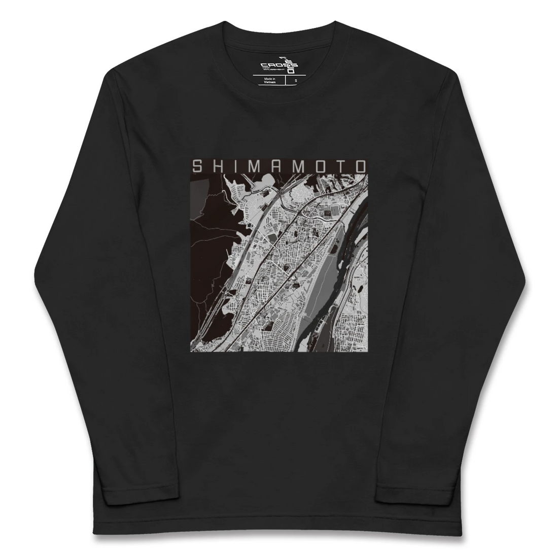 【島本(大阪府)】地図柄ロングスリーブTシャツ