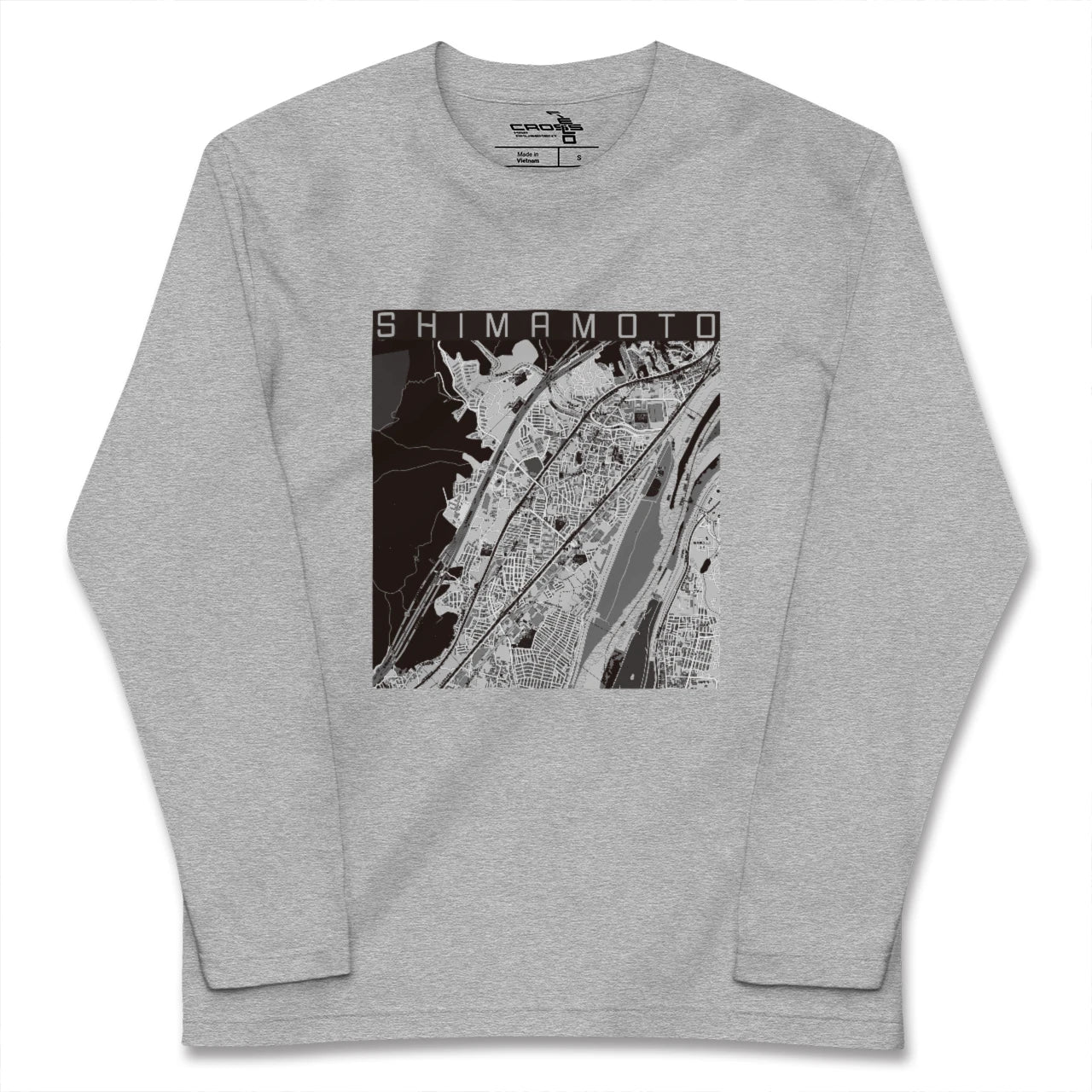 【島本(大阪府)】地図柄ロングスリーブTシャツ