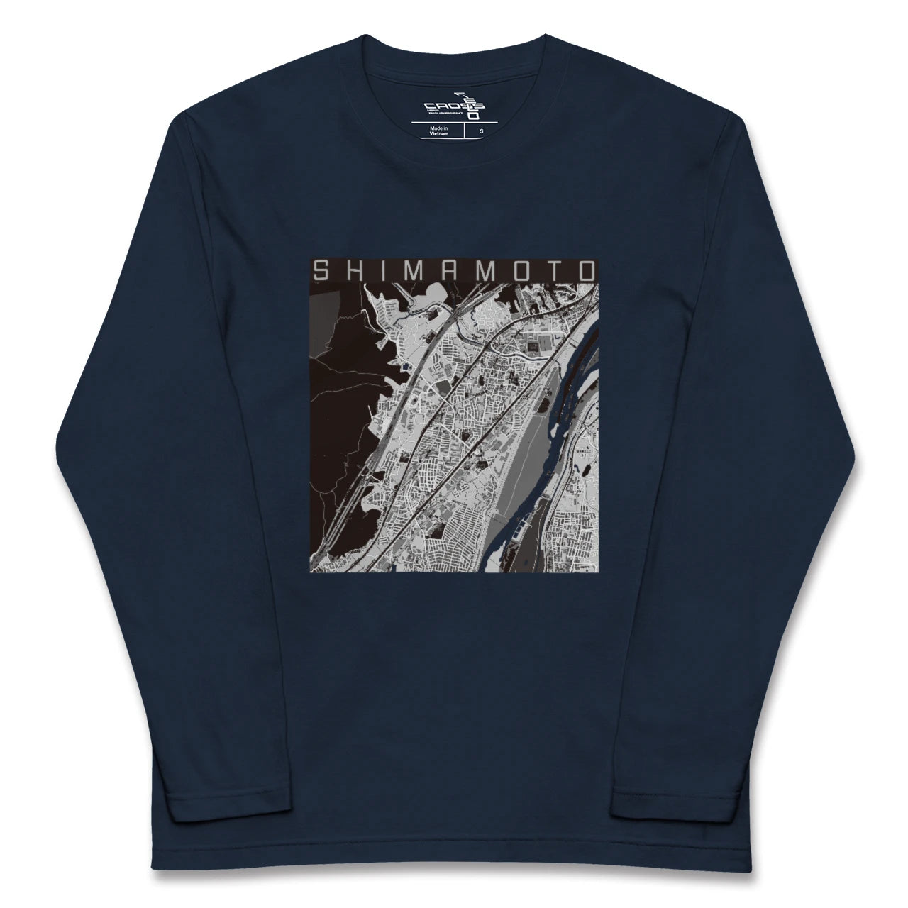 【島本(大阪府)】地図柄ロングスリーブTシャツ