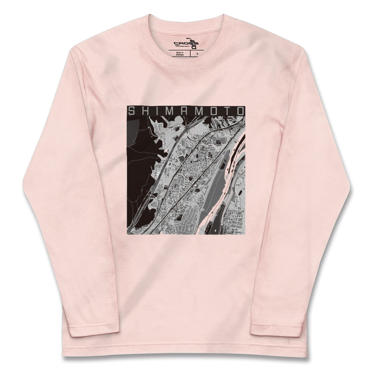 【島本(大阪府)】地図柄ロングスリーブTシャツ