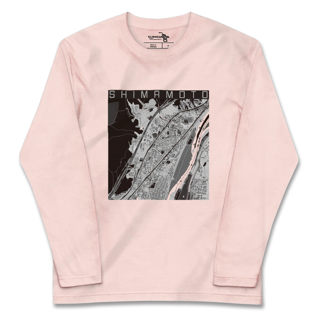 【島本(大阪府)】地図柄ロングスリーブTシャツ