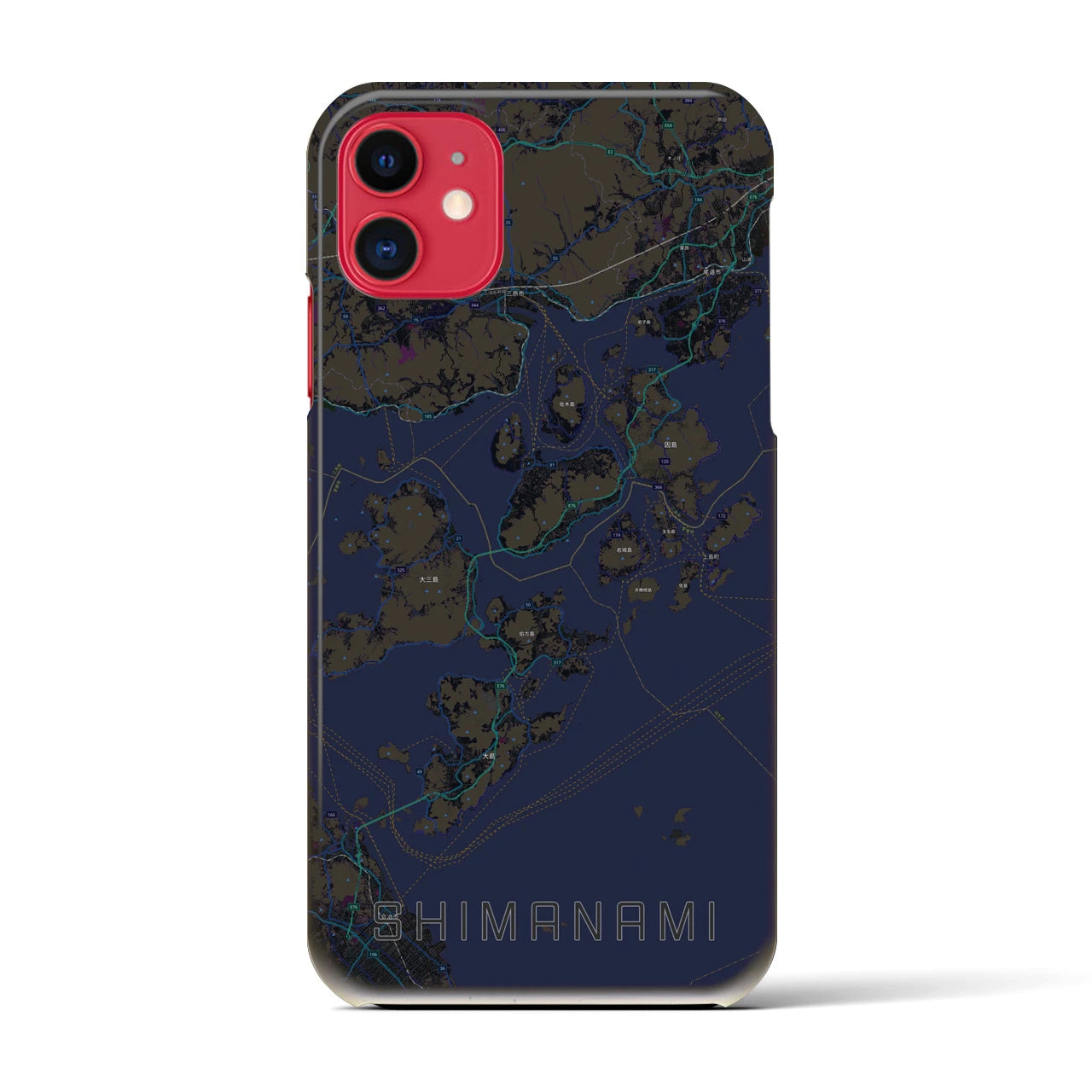 【しまなみ2(広島県)】地図柄iPhoneケース(バックカバータイプ)