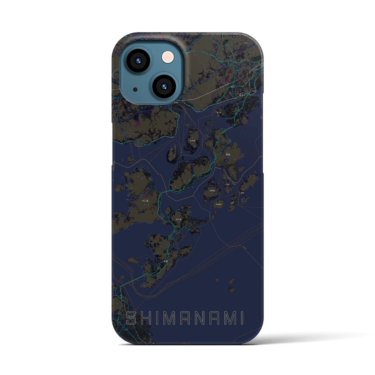 【しまなみ2(広島県)】地図柄iPhoneケース(バックカバータイプ)