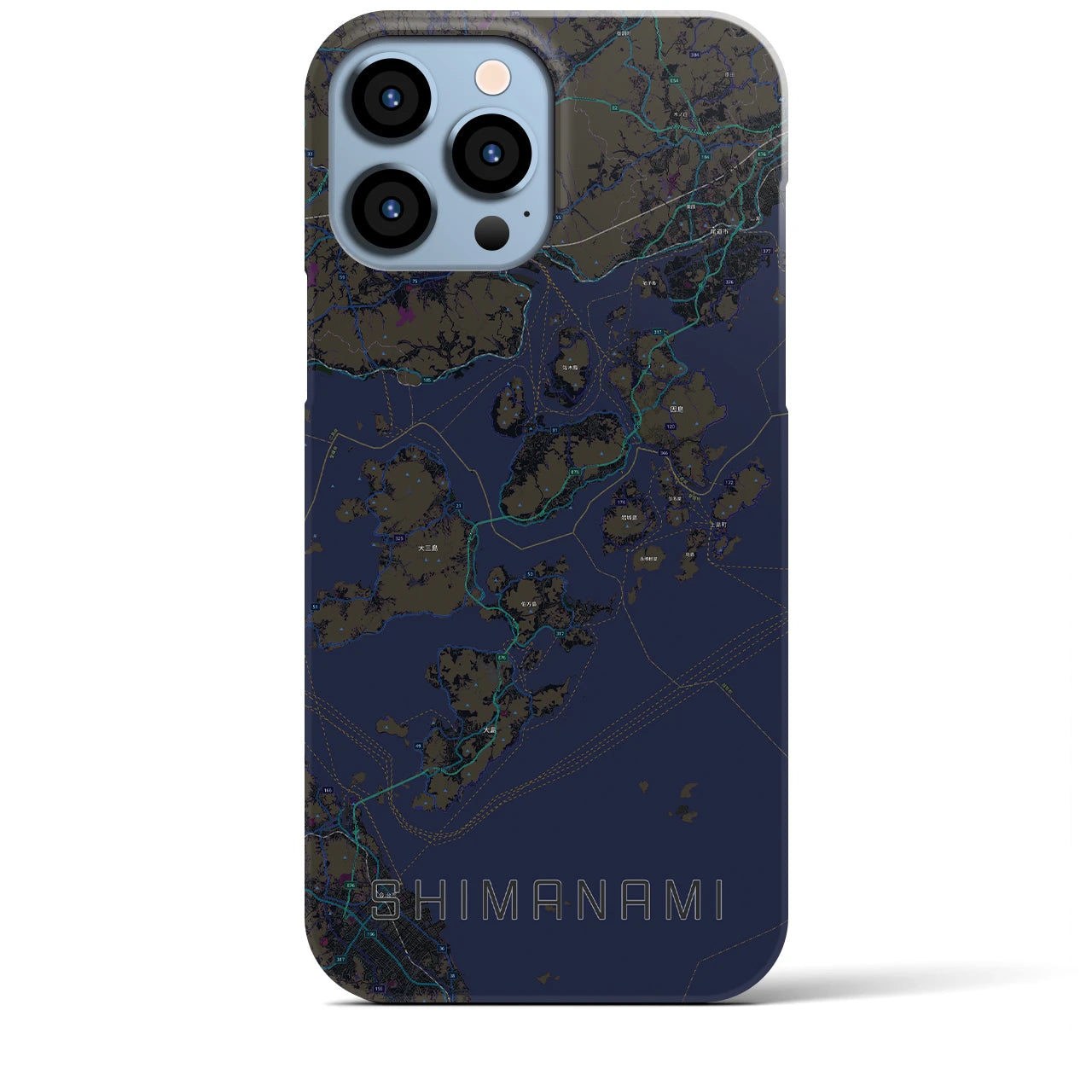 【しまなみ2(広島県)】地図柄iPhoneケース(バックカバータイプ)