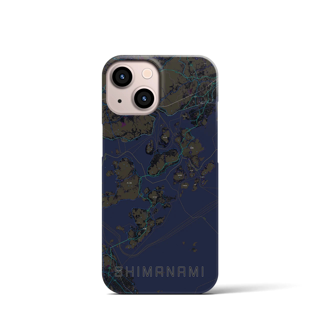 【しまなみ2(広島県)】地図柄iPhoneケース(バックカバータイプ)