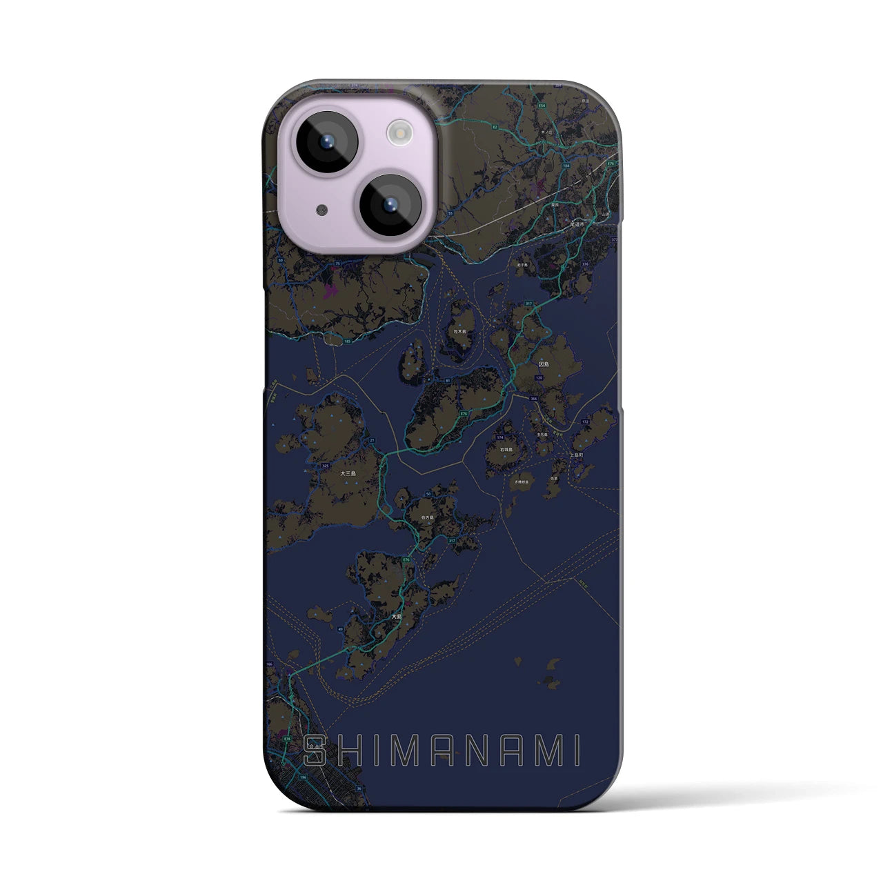 【しまなみ2(広島県)】地図柄iPhoneケース(バックカバータイプ)