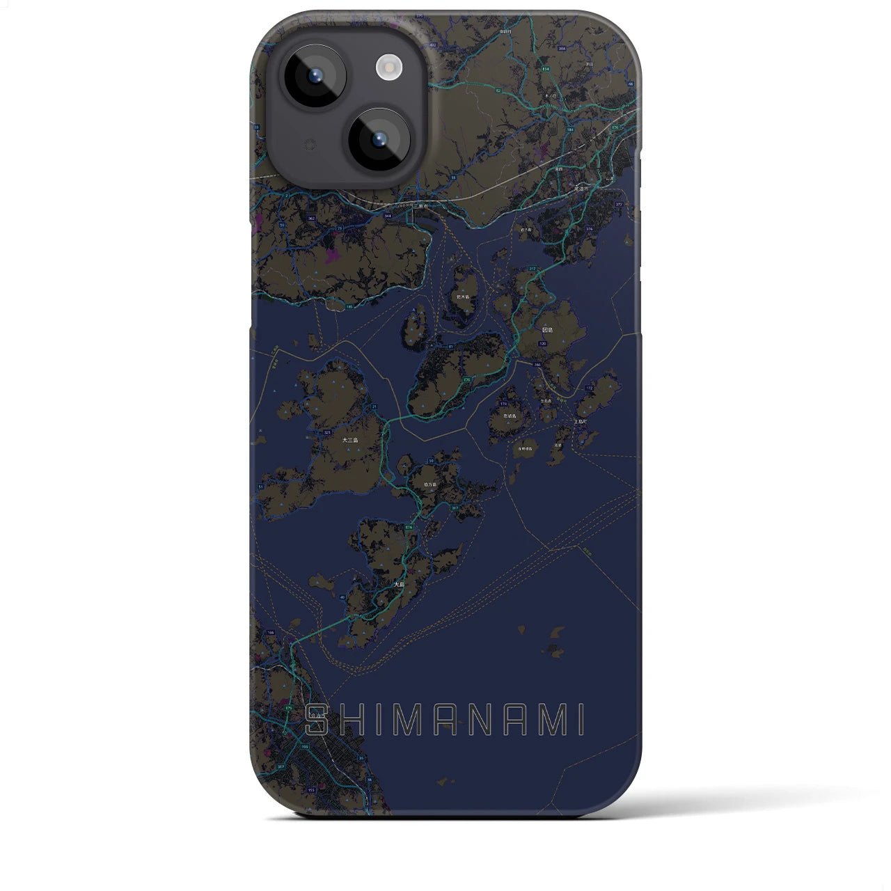 【しまなみ2(広島県)】地図柄iPhoneケース(バックカバータイプ)