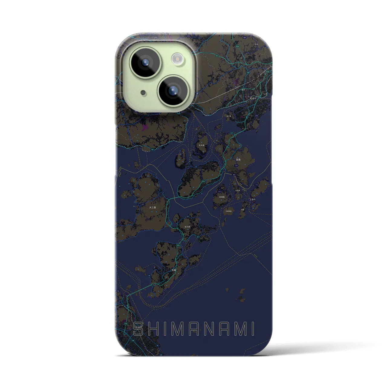 【しまなみ2(広島県)】地図柄iPhoneケース(バックカバータイプ)