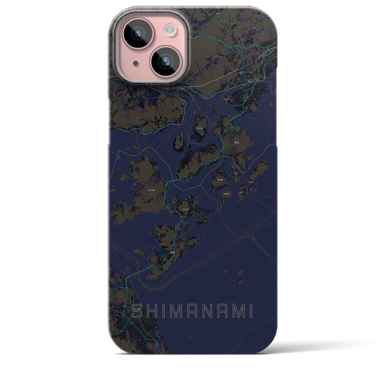 【しまなみ2(広島県)】地図柄iPhoneケース(バックカバータイプ)