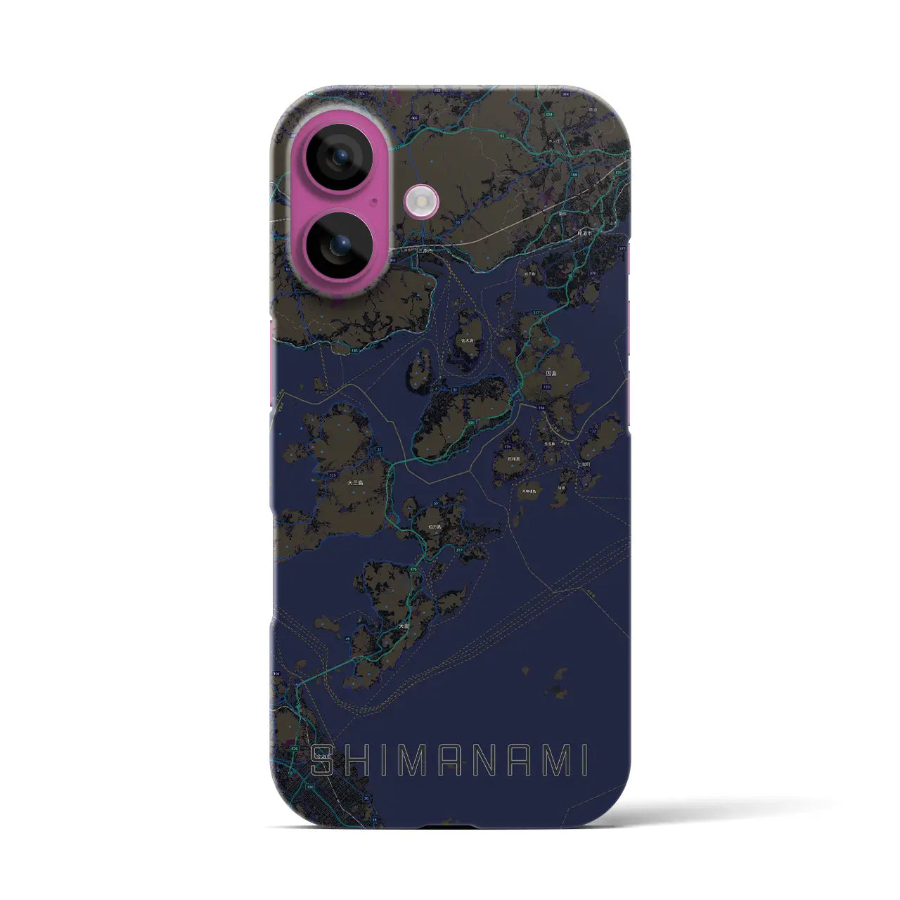 【しまなみ2(広島県)】地図柄iPhoneケース(バックカバータイプ)