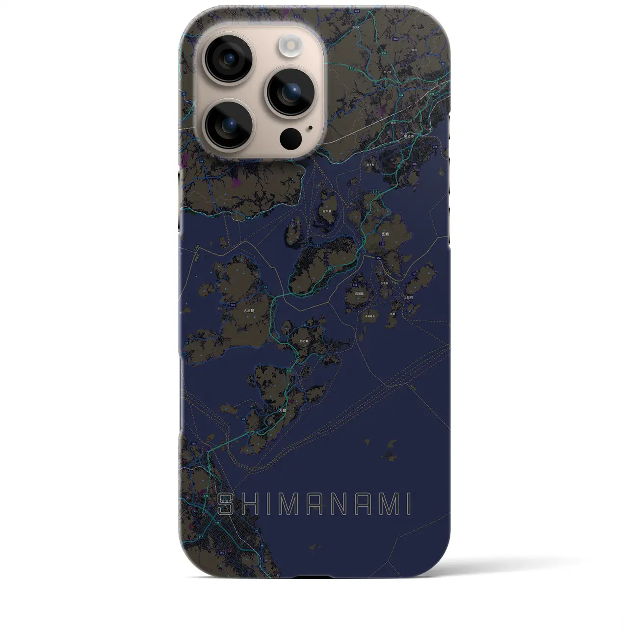 【しまなみ2(広島県)】地図柄iPhoneケース(バックカバータイプ)