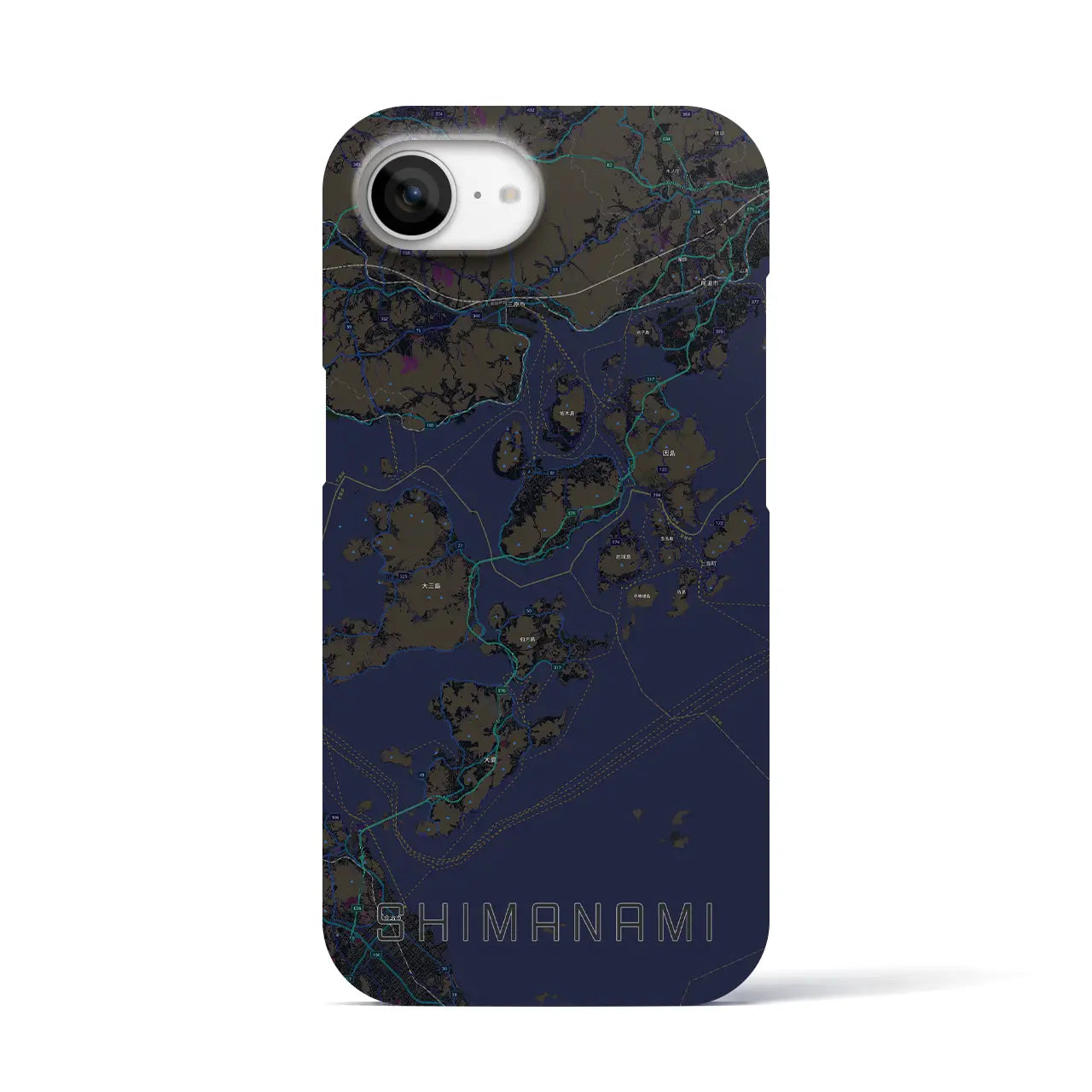 【しまなみ2(広島県)】地図柄iPhoneケース(バックカバータイプ)