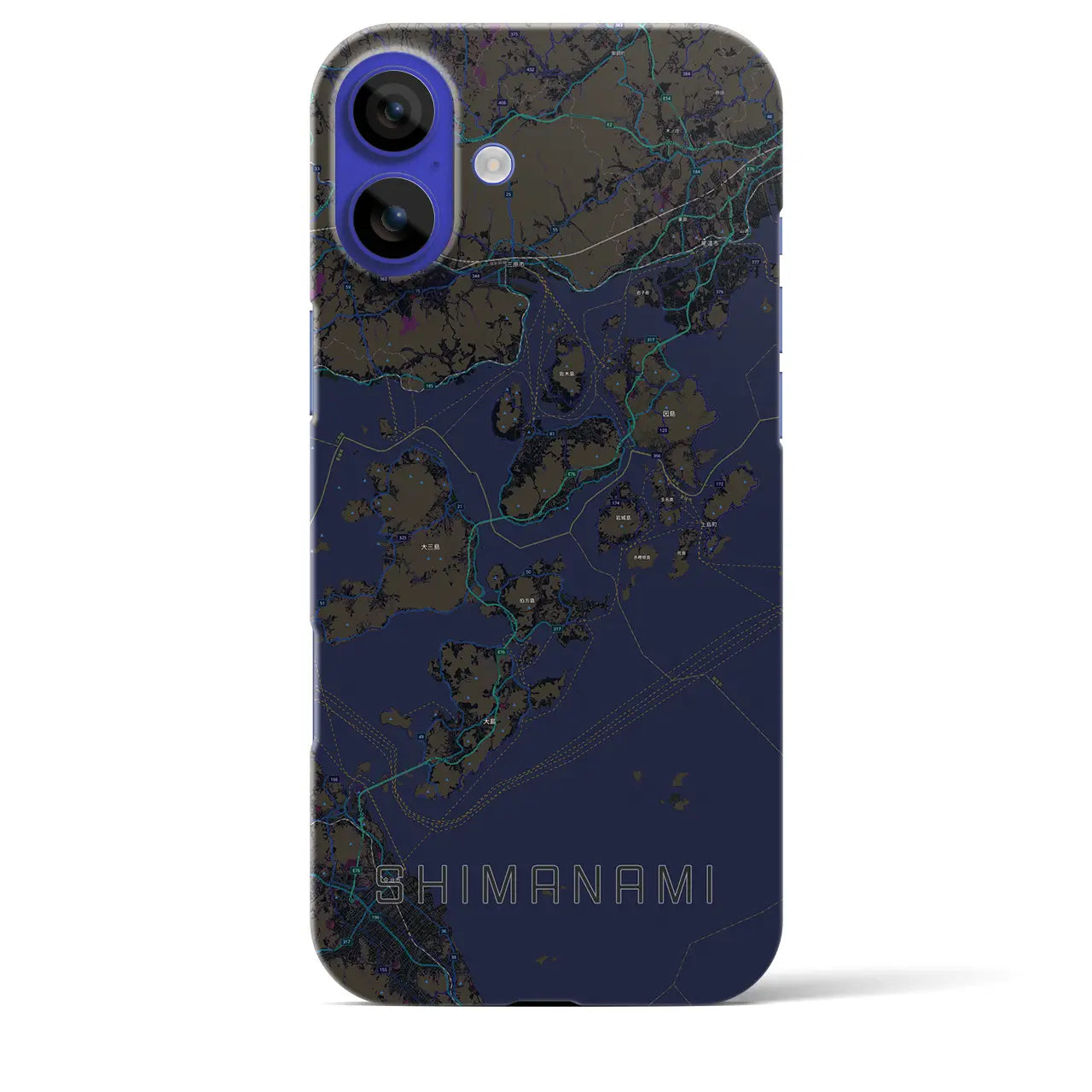 【しまなみ2(広島県)】地図柄iPhoneケース(バックカバータイプ)