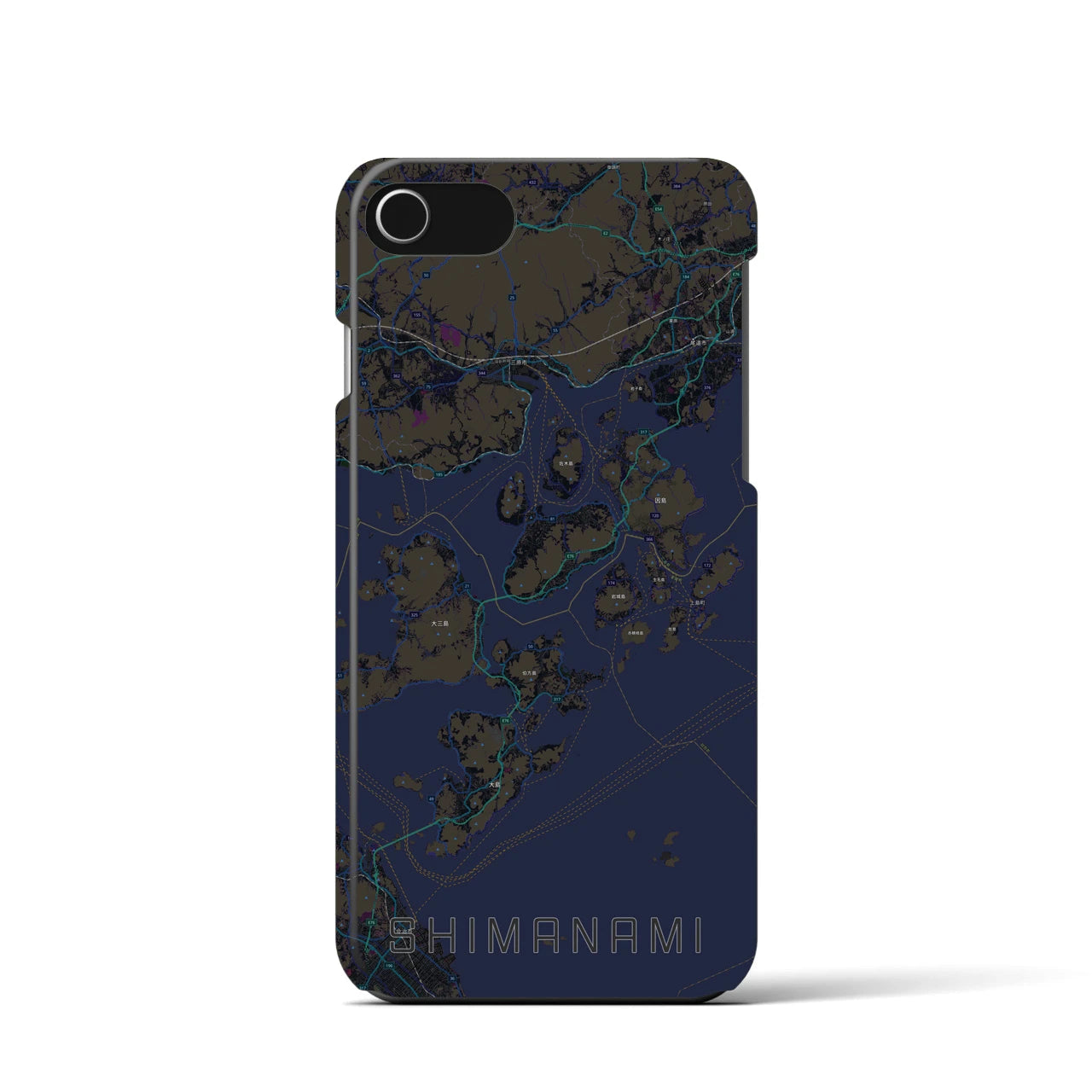 【しまなみ2(広島県)】地図柄iPhoneケース(バックカバータイプ)