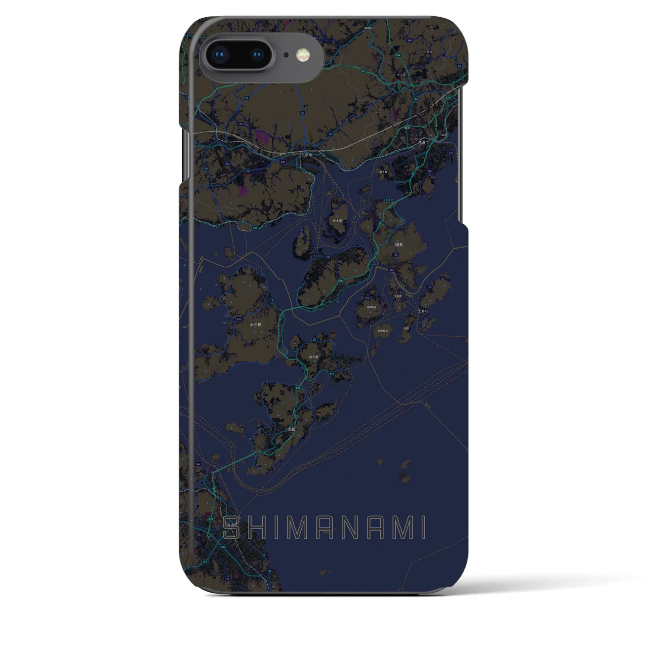 【しまなみ2(広島県)】地図柄iPhoneケース(バックカバータイプ)