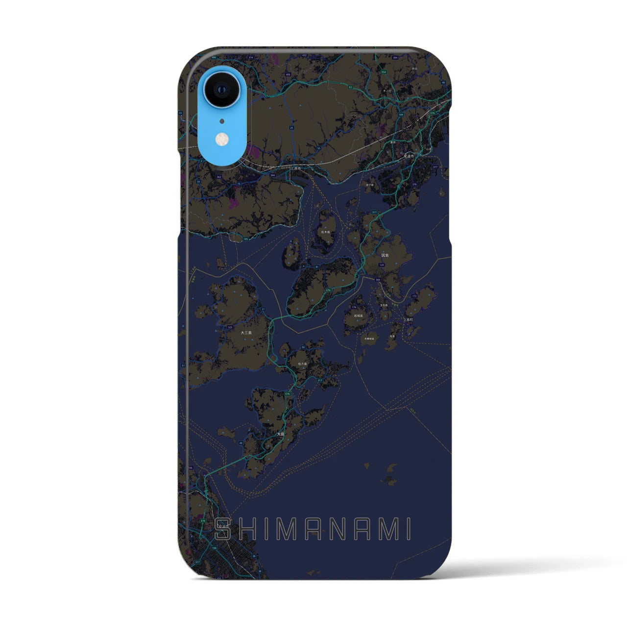 【しまなみ2(広島県)】地図柄iPhoneケース(バックカバータイプ)