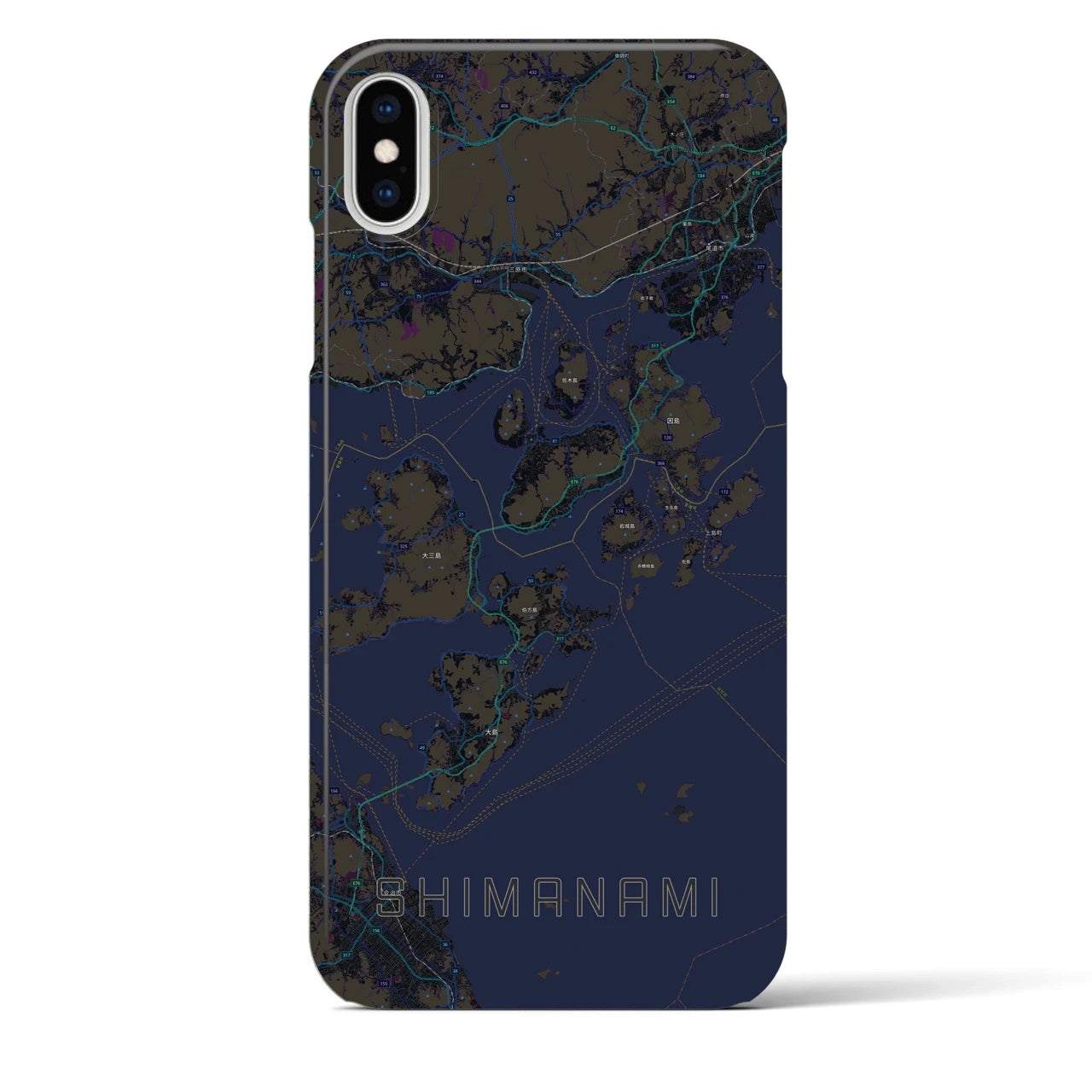 【しまなみ2(広島県)】地図柄iPhoneケース(バックカバータイプ)