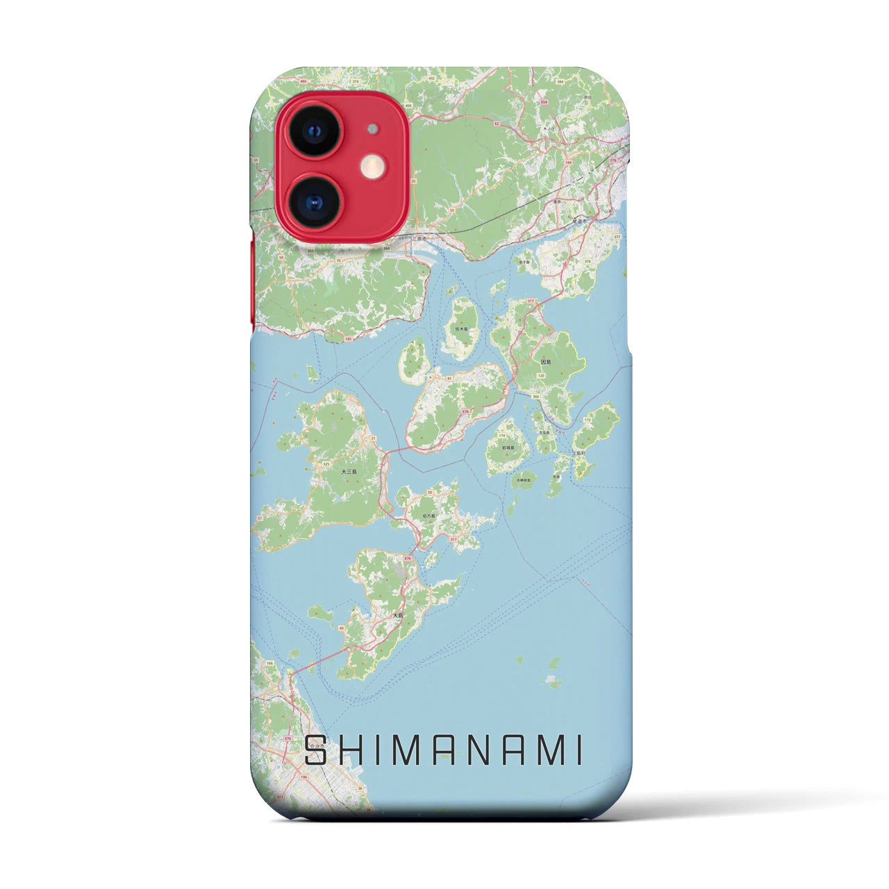 【しまなみ2(広島県)】地図柄iPhoneケース(バックカバータイプ)