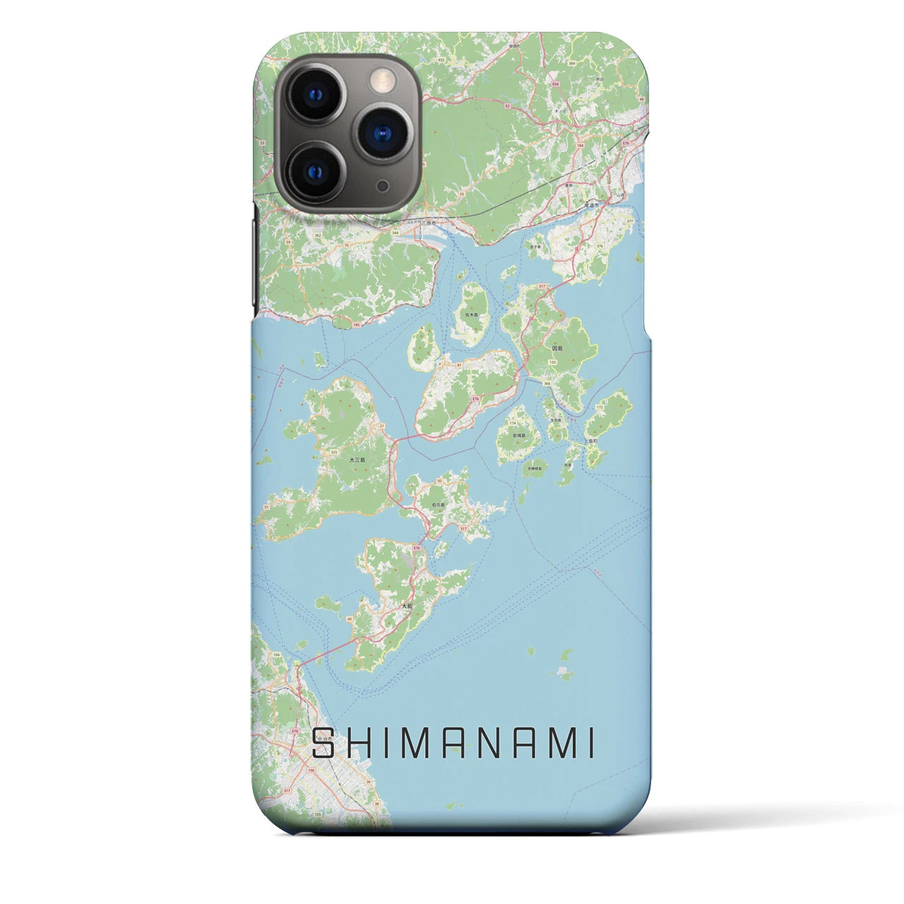 【しまなみ2(広島県)】地図柄iPhoneケース(バックカバータイプ)