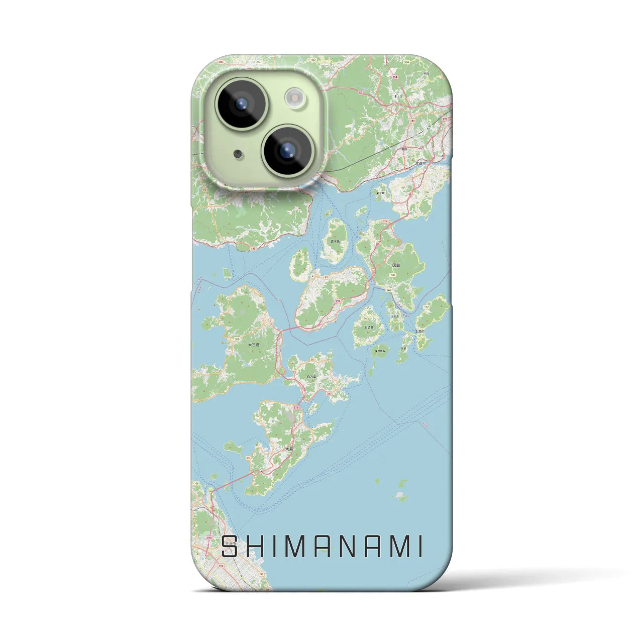 【しまなみ2(広島県)】地図柄iPhoneケース(バックカバータイプ)