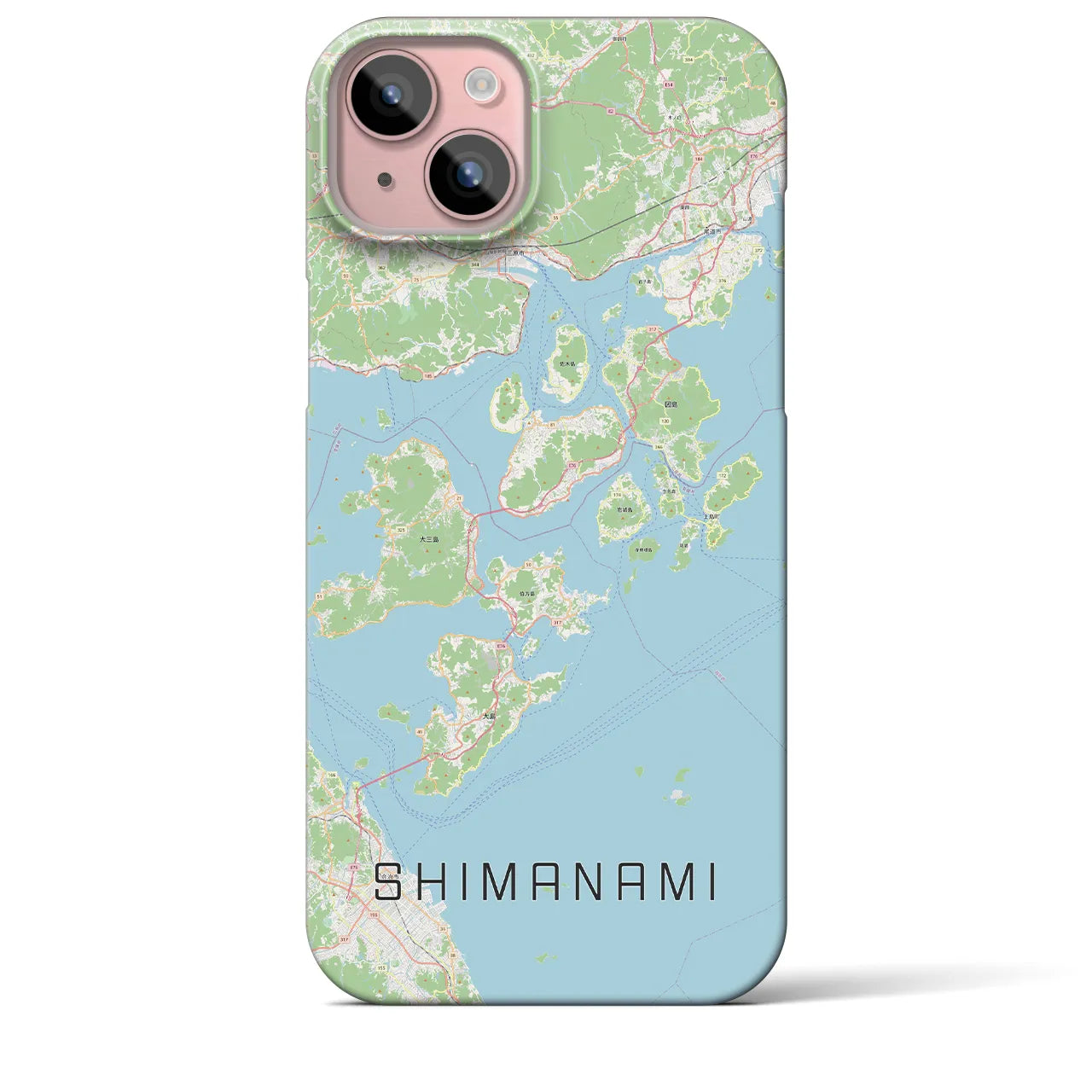 【しまなみ2(広島県)】地図柄iPhoneケース(バックカバータイプ)