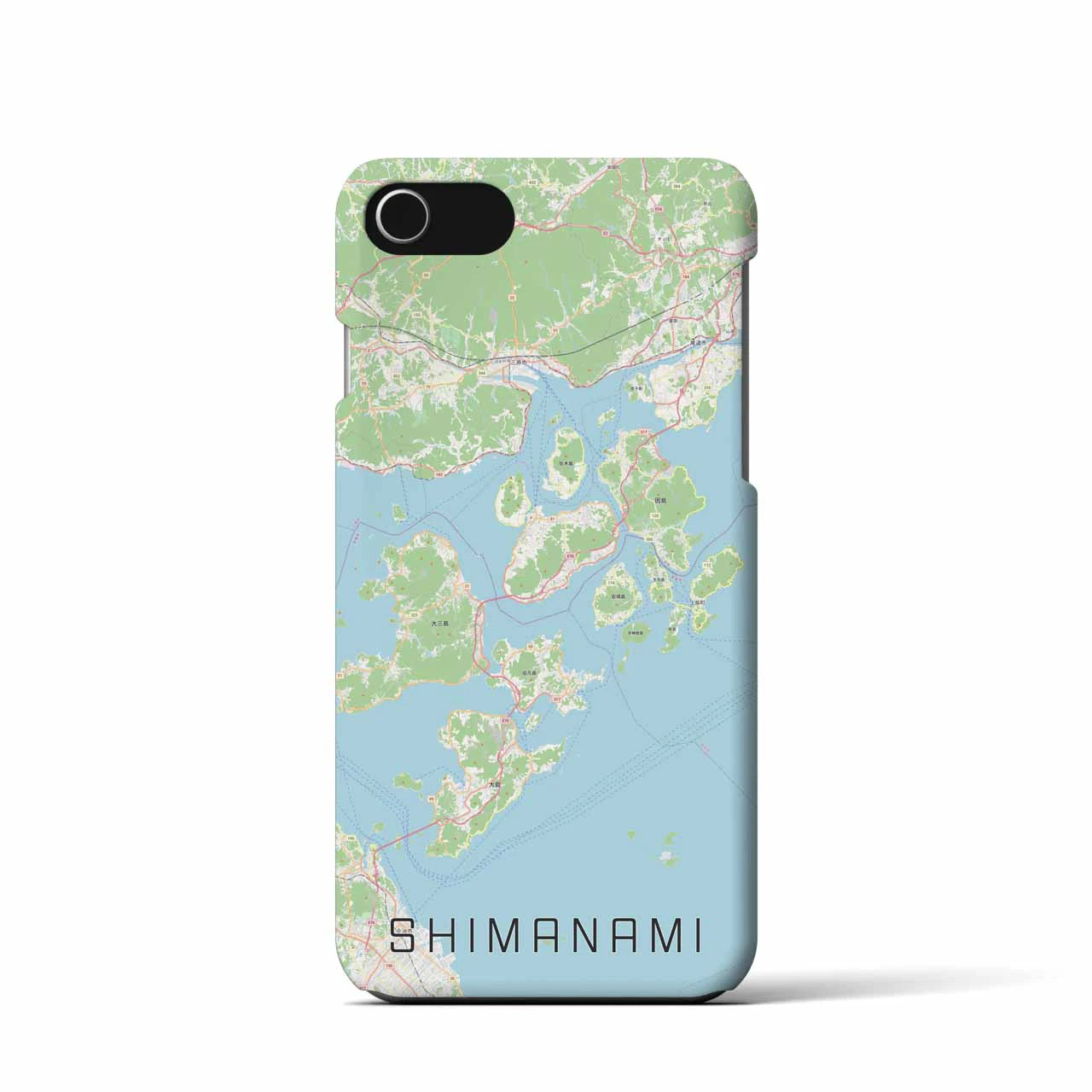 【しまなみ2(広島県)】地図柄iPhoneケース(バックカバータイプ)