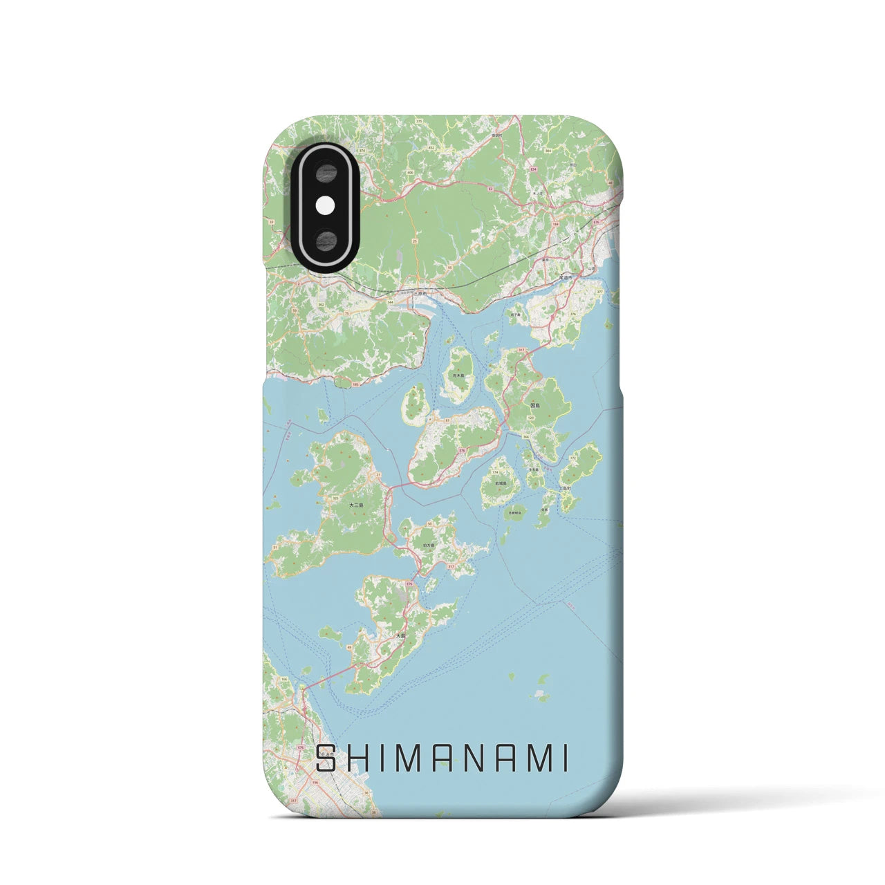 【しまなみ2(広島県)】地図柄iPhoneケース(バックカバータイプ)