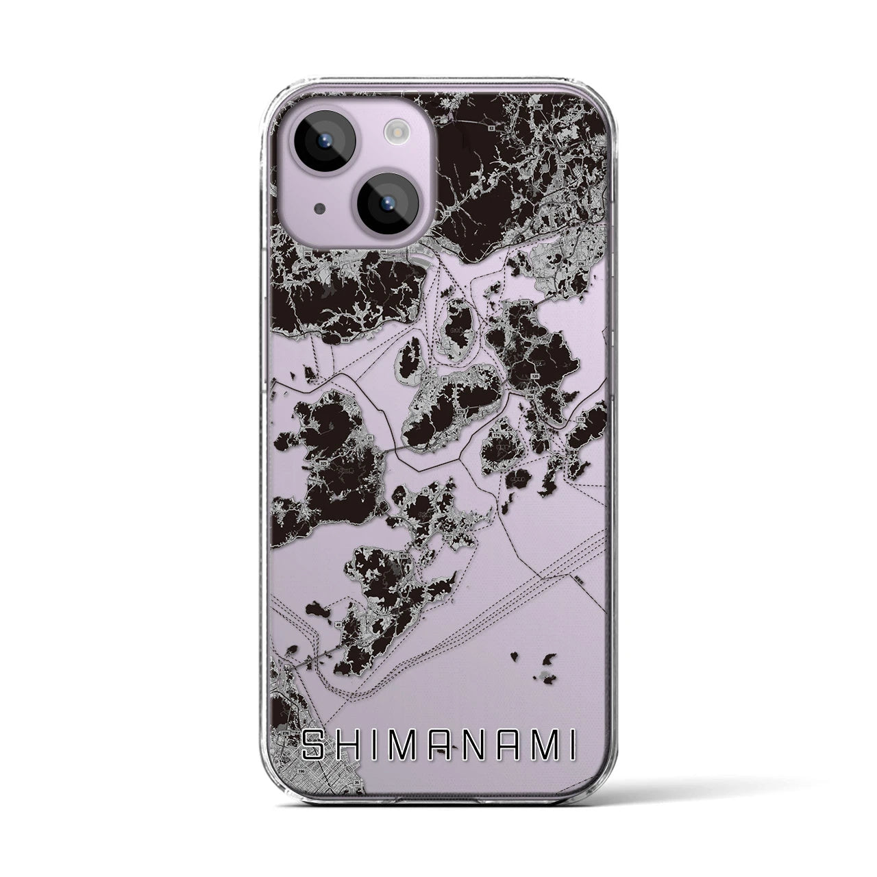 【しまなみ2(広島県)】地図柄iPhoneケース(クリアタイプ)