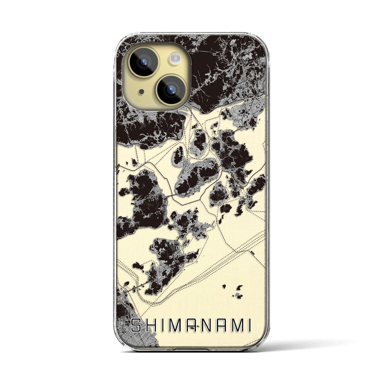 【しまなみ2(広島県)】地図柄iPhoneケース(クリアタイプ)