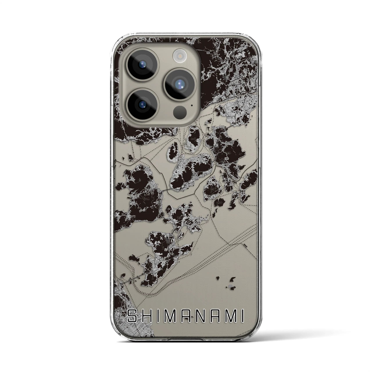 【しまなみ2(広島県)】地図柄iPhoneケース(クリアタイプ)